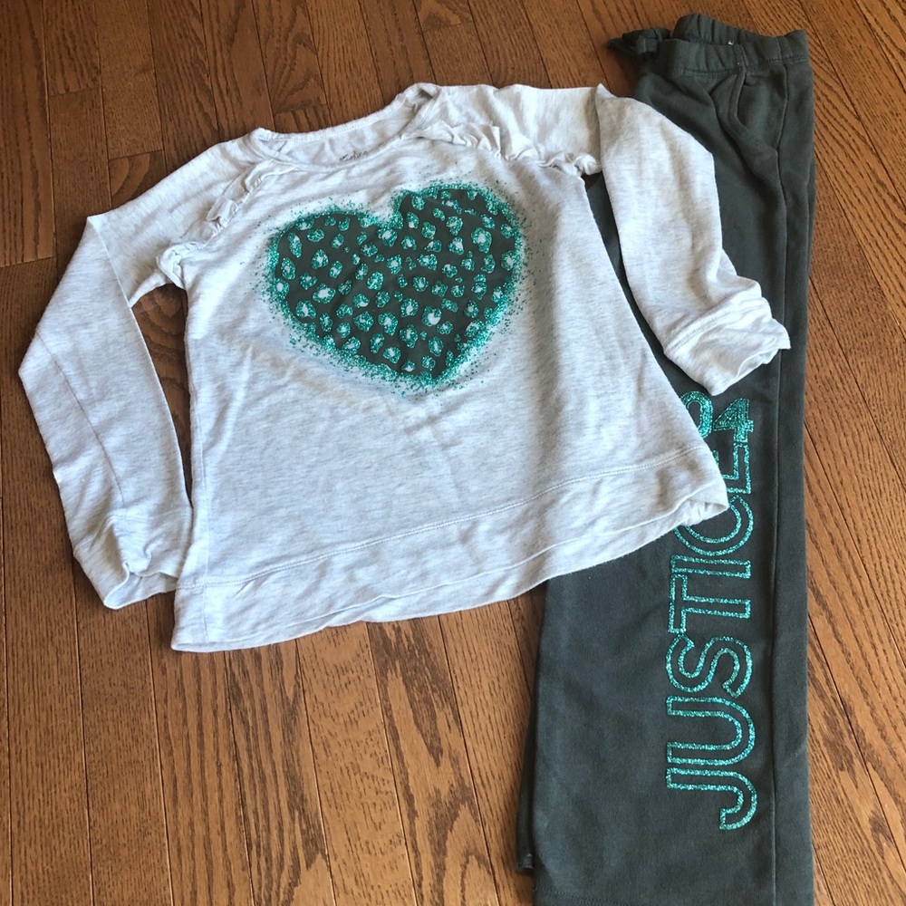 Justice girls sweatpants and top